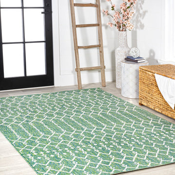 Ourika Moroccan Geometric Textured Weave Indoor/outdoor Rug